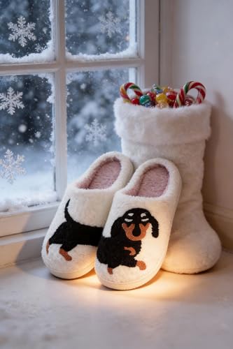 Image of Halloween Christmas Slippers Holiday Slipper House Shoes Home Slipper for Women Fuzzy Outdoor Indoor Bedroom Slippers