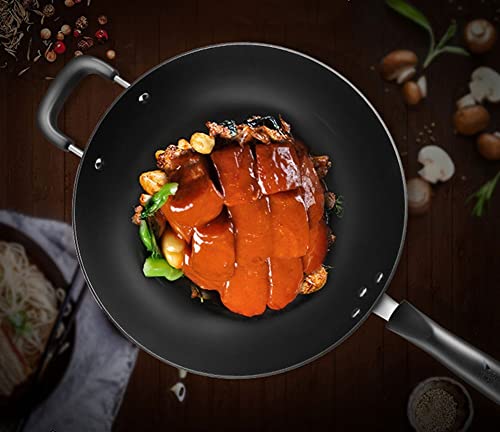 Wok de hierro fundido de 12.5 pulgadas con tapa miniatura 4