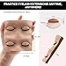 Pretty memory 2 Layer Lash Mannequin Head, with 2 Pairs Removable Lash Practice Eyelids, Realistic Eyelash Mannequin Head, Makeup Soft-Touch Rubber Lash Tech Supplies for Practice Training