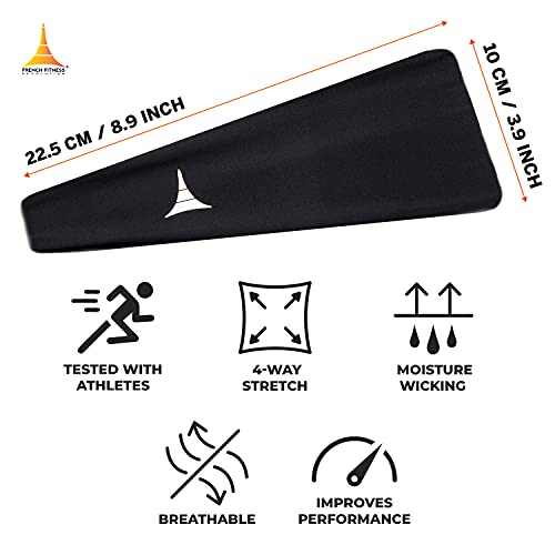 French Fitness Revolution - Bandeau Anti-Transpiration pour Homme et Femme - Serre-Tête Extensible Anti-Humidité pour Sport, Running, Cyclisme, Fitness et Yoga - Noir Américain - Image 7