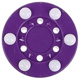 GALPADA Roller Hockey Puck with 6 Slider Dots, 3-inch Purple Plastic Off-ice Training Puck for Youth