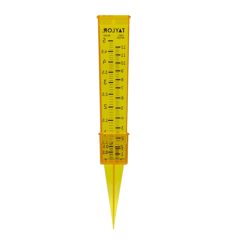 Taylor 2 For 1 Sprinkler And Rain Gauge 7-3/4" H X 1-1/8" Base Black