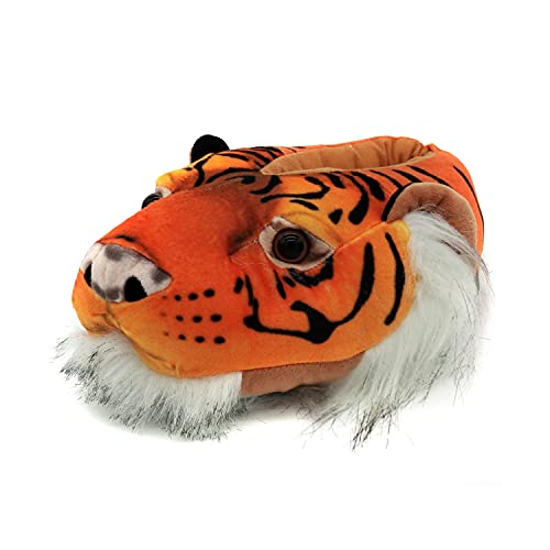 Fuzzy Winter Animal Tiger Slippers for Men Women Adult and Little Big Kids Boys Girls, Novelty Slippers for Halloween Christmas