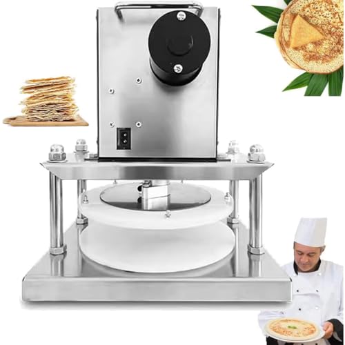 RENJJPBO Commercial Electric Dough Press Machine for Pizza and Pastry, Handheld Cake Maker, Effortless Dough Rolling and Pressing Solution