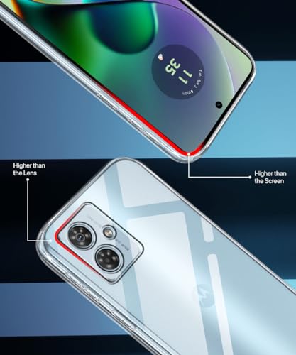 Image of WOW IMAGINE Crystal Clear Transparent Back Case Cover for Motorola Moto G54 5G | Moto G64 5G | Full Device & Camera Protection Shockproof TPU | Flexible Silicone Back Cover Case - Transparent