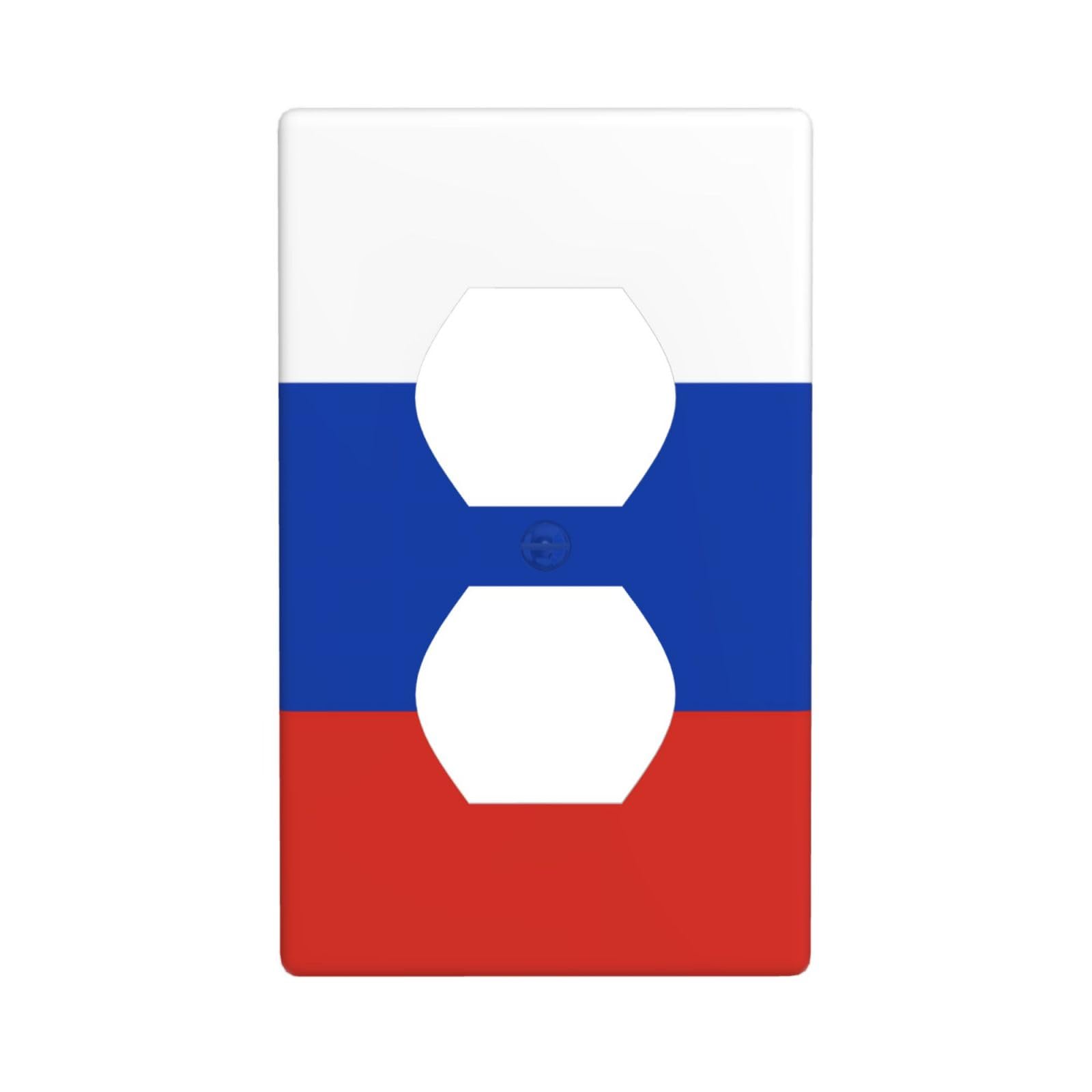 Russian Flag Unbreakable Polycarbonate Switch Plate-1 Gang Screwless Wall Plate for Home Office