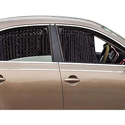 Persianas Quitasol ZATOOTO Parasol Ventana Coche - Cortinas Coche Lateral Magnetica 2 Unidades, Cortinillas Boquear los Rayos UV y el Calor, Proporcionar Privacidad, Negro