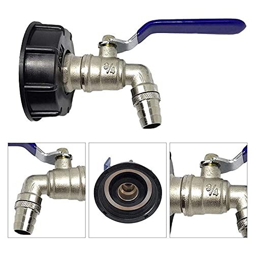 Válvula de bola de latón de 3/4" para conector de tanque de 1000L y agua de lluvia 2