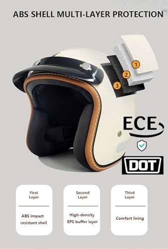 Casque moto avec écouteur Bluetooth réglable jet rétro unisexe - 4