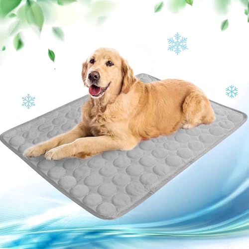 PZCC Alfombra Fria para Perros, Automática para Animales de Compañía, Cama Gat Frio Animales Colchon Mascotas para Verano, Cama Refrescante Gato, Ideal para Perros, Gatos en Verano (Gris, X-Large)