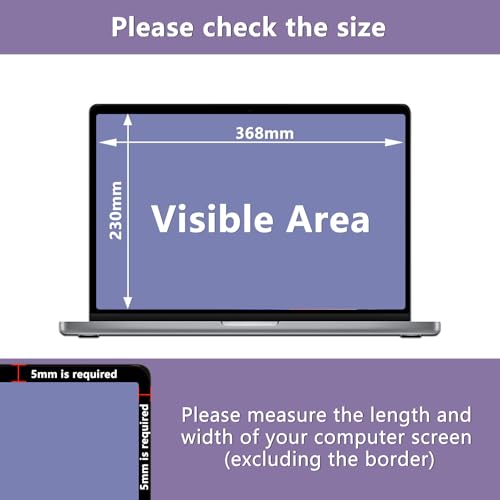 Filtro Privacy Screen para Portátil 17 Pulgadas 16:10 Protector Extraíble Anti UV 2