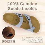 CUSHIONAIRE Luna Crossover Toe Strap Womens Sandals – Cork Footbed Slides with Adjustable Straps, Summer Sandals for Women 2025, BLUE 9 - Image 3