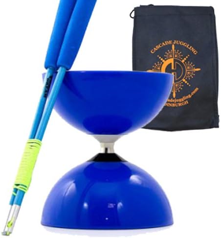 Juggle Dream and Cascade Juggling Blue Big Top - Jumbo Bearing Diabolos Set, Blue Superglass Diablo Sticks, Diabolo string & Bag (Blue)