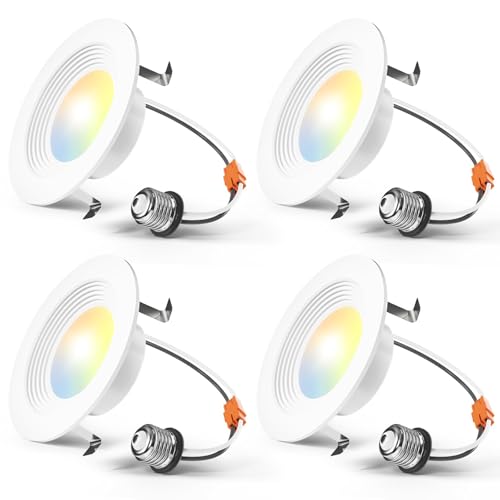 Amico 4 Pack 4 inch 5CCT LED Recessed Lighting, Dimmable, 8.5W=60W, 650LM...