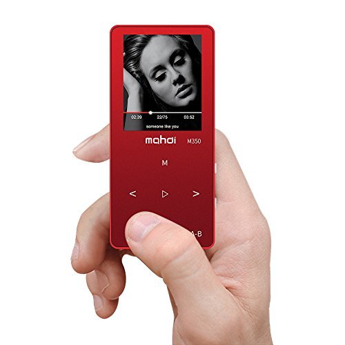MYMAHDI MP3/MP4 Music Player,8GB(Expandable Up to 128GB) Portable Audio Player with Photo Viewer, Voice Recorder, FM Radio, A-B Playback, E-Book,Build-in Speaker with Headphone,Red
