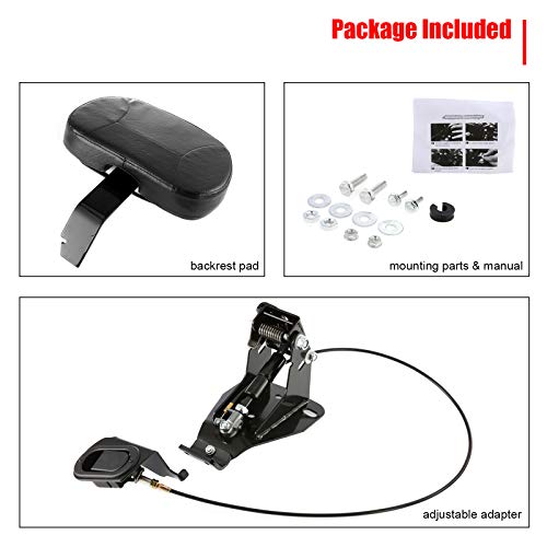 INNOGLOW Motorcycle Adjustable Driver Backrest Rider Backrest with Black Mounting Kit for Harley Touring Electra Glide Road Glide Road King Street Glide CVO 2009-2020 - Thumbnail 6