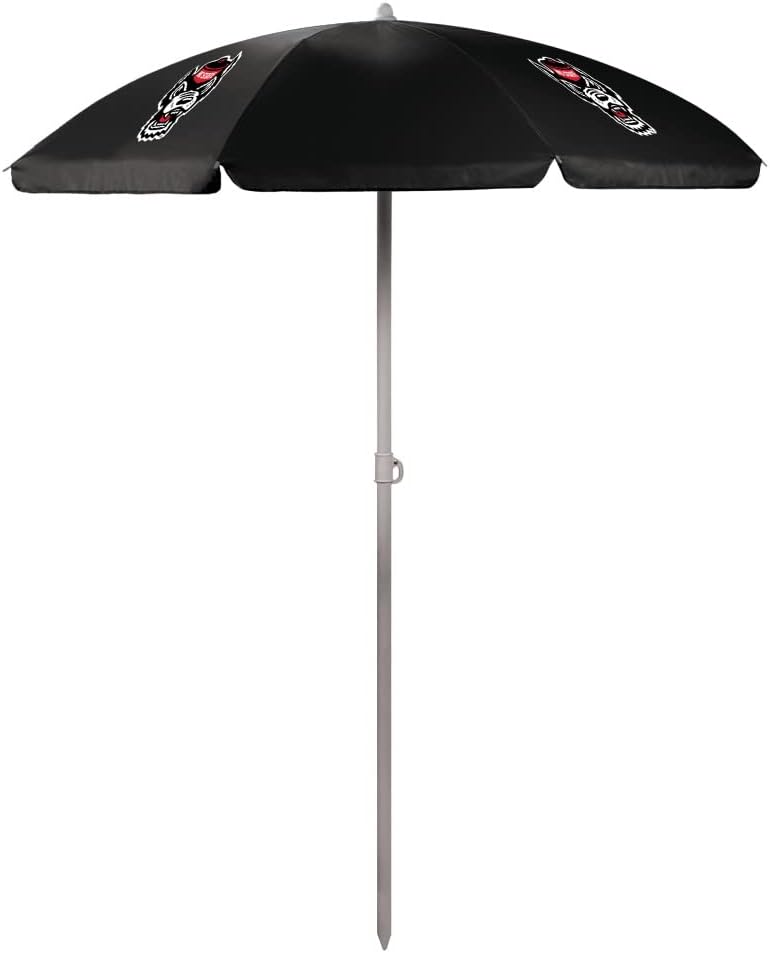 PICNIC TIME NCAA NC State Wolfpack Outdoor Canopy Sunshade Beach Umbrella 5.5' - Small Patio Umbrella - Beach Chair Umbrella