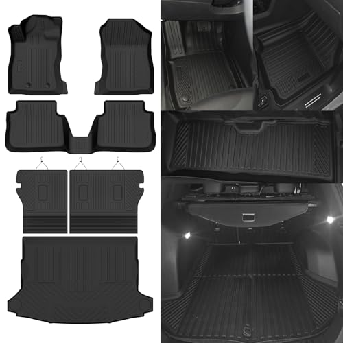 NQOQN Custom Fit Floor Mats for Subaru Crosstrek Gas 2024-2026(Not for Hybrid) All Weather TPE Floor Liners with Trunk Mat & Backrest Protectors Odorless Full Set Interior Accessories