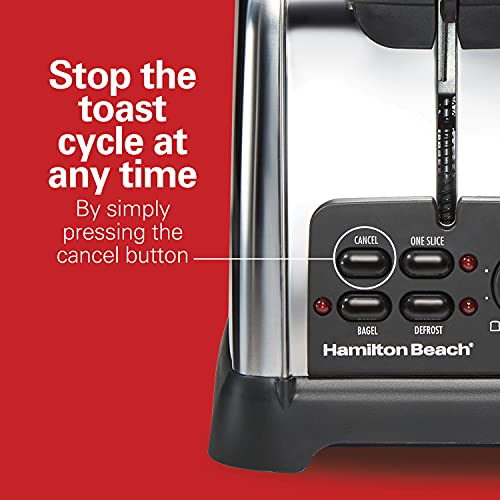 Hamilton Beach Retro Toaster With Wide Slots, Sure-Toast Technology, Bagel & Defrost Settings, Auto Boost To Lift Smaller Breads, 2 Slice, Polished Stainless Steel (22782) #TOP6