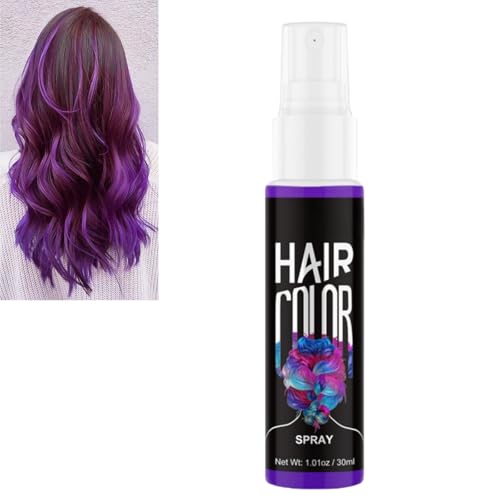 Hair Colour Spray,Purple Temporary Hair Dye,Temporary Coloured Hair Spray,Unisex Hair Spr/ay Coloured,Semi Permanent Ha/ir Dye Sp/ray,Washable Colour/ed H/air S/pray Wash Out,Instant Styling(Purple)