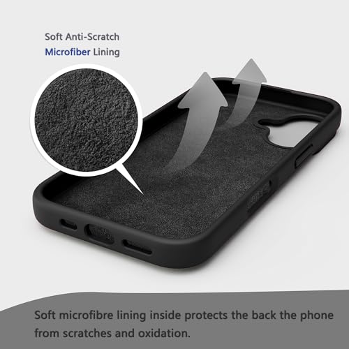 Image of iPhone 17 Case Silicone,Soft Microfiber Lining(Black)