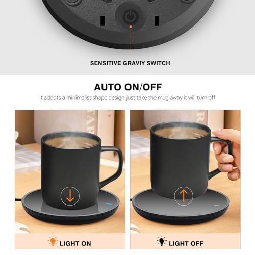Image of Lesipee Coffee Mug Warmer with Auto Sensor, Smart Coffee Cup Warmer for Desk, Electric Beverage Warmer Plate, Coffee Warmer Auto Shut Off, Candle Warmer for Office Home for Friends