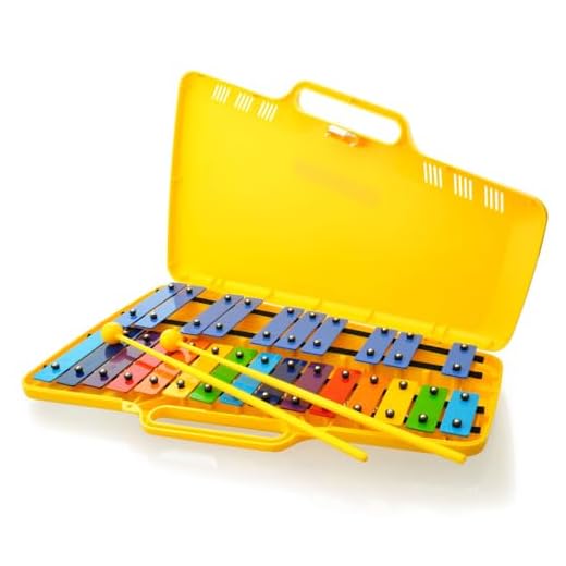 GLOCKENPIEL CARRILLON METALOFONO XILOFONO FOREST AG25N3 CROMATICO, 25 TECLAS COLORES CON ESTUCHE Y MAZAS - ROCKMUSIC ESPAÑA