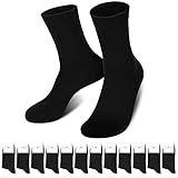 SmartQian Premium 12 Paar Business Socken Herren Damen gekämmte Baumwolle Socken Schwarz für Casual Sportsocken Komfort-Bund Unisex(43-46,Schwarz×12)