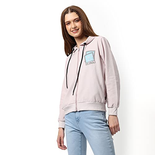 Image of PINACOLADA Women Cotton Zipper Sweatshirt Relaxed Fit for Casual Wear | Full Sleeves | Stylish Sweatshirt Crafted with Comfort Fit and High Performance for Everyday Wear