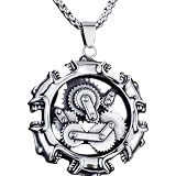 Pidak Collana Steampunk Ingranaggi Vintage con Pendente 4,3 x 3,9 cm 60 cm