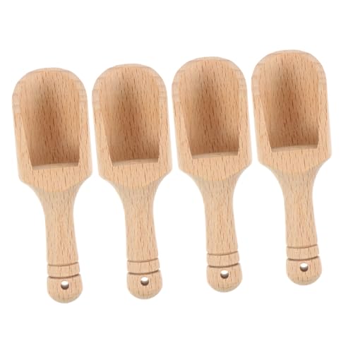 PRETYZOOM 4Pcs Wooden Tea Accessories Scoop for Bath Salt and Seasoning Beech Teaspoon for Kitchen and Teaware