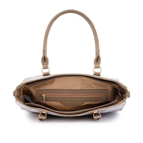Image of Caprese Margot Satchel Bag, Medium | Stylish Floral Print Handbag for Women with Adjustable & Detachable Sling Strap | Secure Zip Closure | Perfect for Office & Daily Essentials