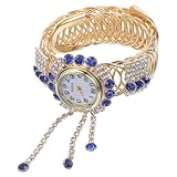 TOVINANNA Reloj de Cuarzo para Mujer Diseño Delicado y Elegante, Color Azul, Material de Aleación, Adecuado para Decoración y Fácil Lectura Ocasiones Obsequios