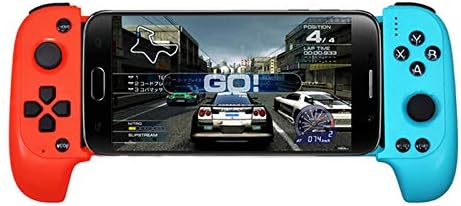 Aoile Wireless Bluetooth Game Controller Telescopic Gamepad Joystick for Samsung Xiaomi Huawei Android Phone PC Red Blue