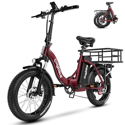 1000W Folding Electric Bike,48V 20AH Removable Battery E Bike,30+MPH,80 Miles Max Range Electric Bike for Adults,20" Fat Tire Foldable ebike,Adult Electric Bicycle for Commute Beach Snow