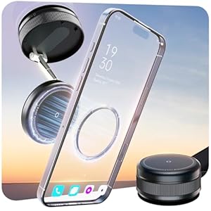 2026 Upgraded 360° Vacuum Magnetic Car Phone Holder for Magsafe [96+LBS Strongest Suction & 2800gf Strongest Magnetic], Adjustable Car Phone Mount for Your Car/Gym/Mirror/Shower for iPhone & Android