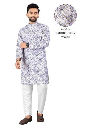Image of Trustous Kurta Pyjamas set for Mens | Pyjamas with kurta PRINTED and classis look |KURTA Pyjamas SET