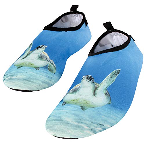 Hudson Baby Unisex-Adult Water Shoes for Sports, Yoga, Beach and Outdoors, Kids and Adult Sea Turtle, 10-11 Womens/9-10 Mens