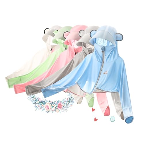 Kids Long Sleeve Big Hat Brim UV Protection Jacket for Girls Lightweight Breathable Cooling Outwear with Thumb Hole3