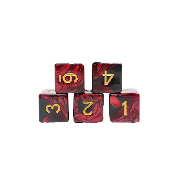 Epic Forge -Set of 5 D6-16mm Red and Black Dice - Image 3