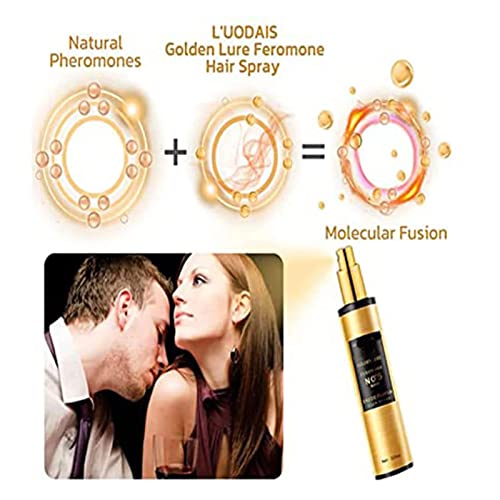 Óleo Capilar Golden Lure Feromônio, Spray de perfume para cabelo Golden Lure nutritivo, fragrância c