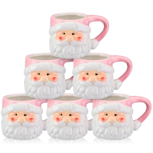 Sliner 6 Pcs Christmas Santa Coffee Mugs Vintage Santa...