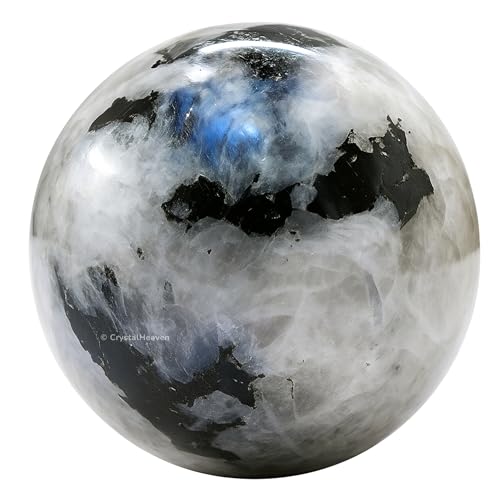 Image of Certified Rainbow Moonstone Crystal Ball for Meditation - Premium Crystal Vastu Items for Home and Feng Shui Items for Good Luck - Ideal for Pooja Supplies and Spiritual Practices (2 inch Inch)