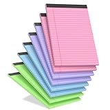 5 x 8 Small Notepads,Note Pad,Colored Notebook Paper,Narrow Ruled Lined Writing Legal Pads,30 Sheets Per Writing Pad,8 Pack Server Notepad,Purple Lined Paper,Pink Paper Pads for Office Home School
