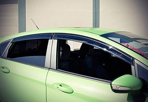 WellVisors Window Visors Wind Deflectors Compatible with Ford Fiesta Hatchback 2011-2019 with Black Trim Rain Guards 3-847FD002