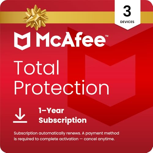 McAfee Total Protection 2026 Ready 3-Device | AntiVirus Software 2026 for PC, Secure VPN, Password Manager, Identity Monitoring | 1 Year Subscription