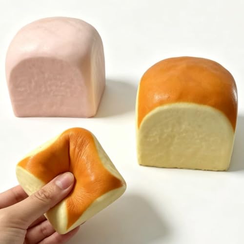 Image of Butter Slow Rising Squishy,Squishy Toy,Dumpling Stress Balls,Fidget Toy (Pink Yellow Hawaiian Roll squishy)
