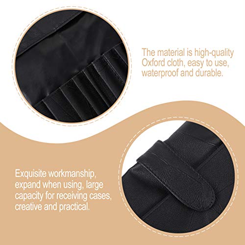 FRCOLOR Makeup Brush Rolling Case Pouch Holder Cosmetic Bag Organizer Leather Makeup Brush Roll Up Case Holder for Travel,Painter - Image 3
