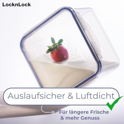 LocknLock Classic Frischhaltedose | 700 ml | Ø 11,4 x 11,7 cm | 100% luft- und wasserdichte Vorratsdose | Spülmaschinen-, und Mikrowellengeeignet | BPA-Frei | 4-fach Sicherheits-Verschluss 5
