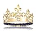 DcZeRong Adult Men King Crown Birthday Crown Prom King Crown Homecoming King Rhinestone Crown Gold